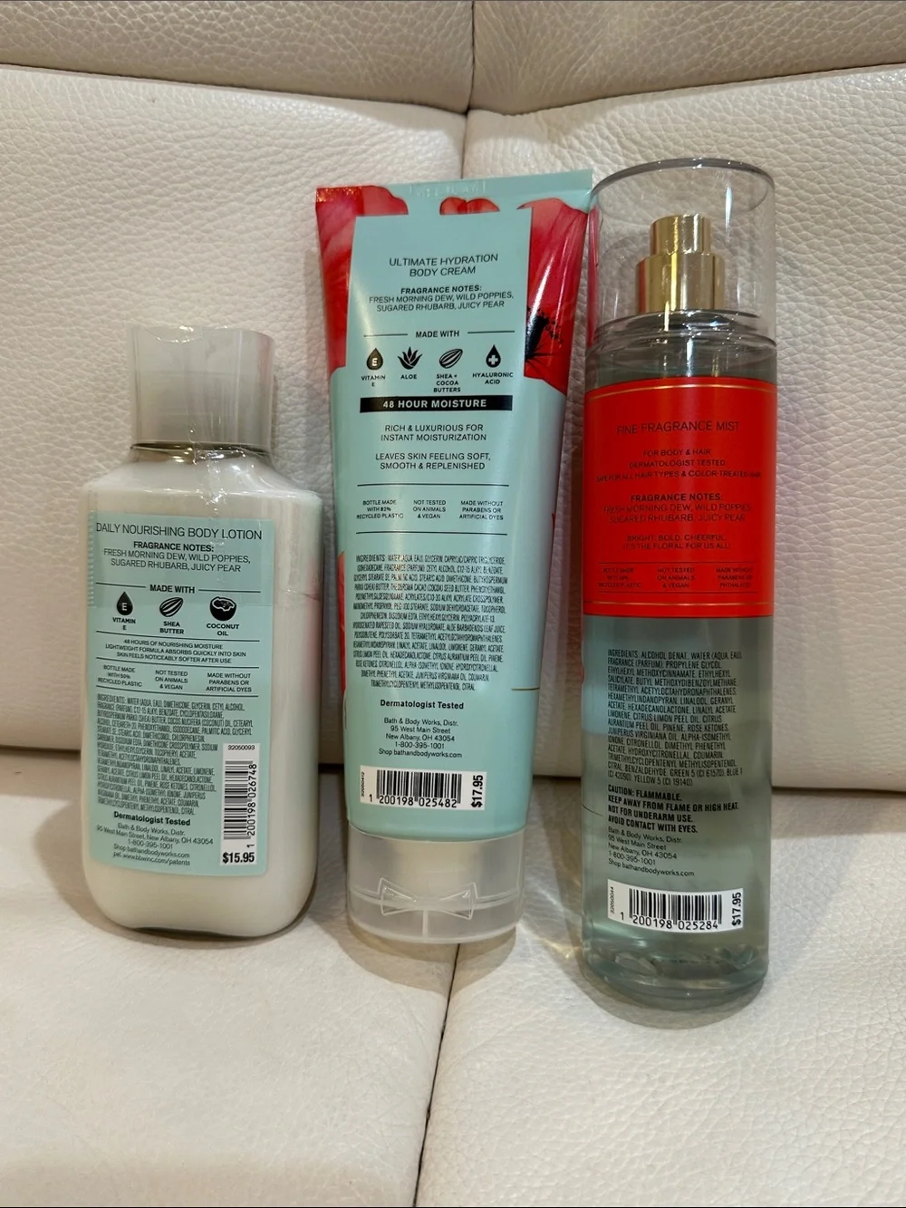 Bath & Body Works Poppy Body Care 3 Pieces Set Full Size